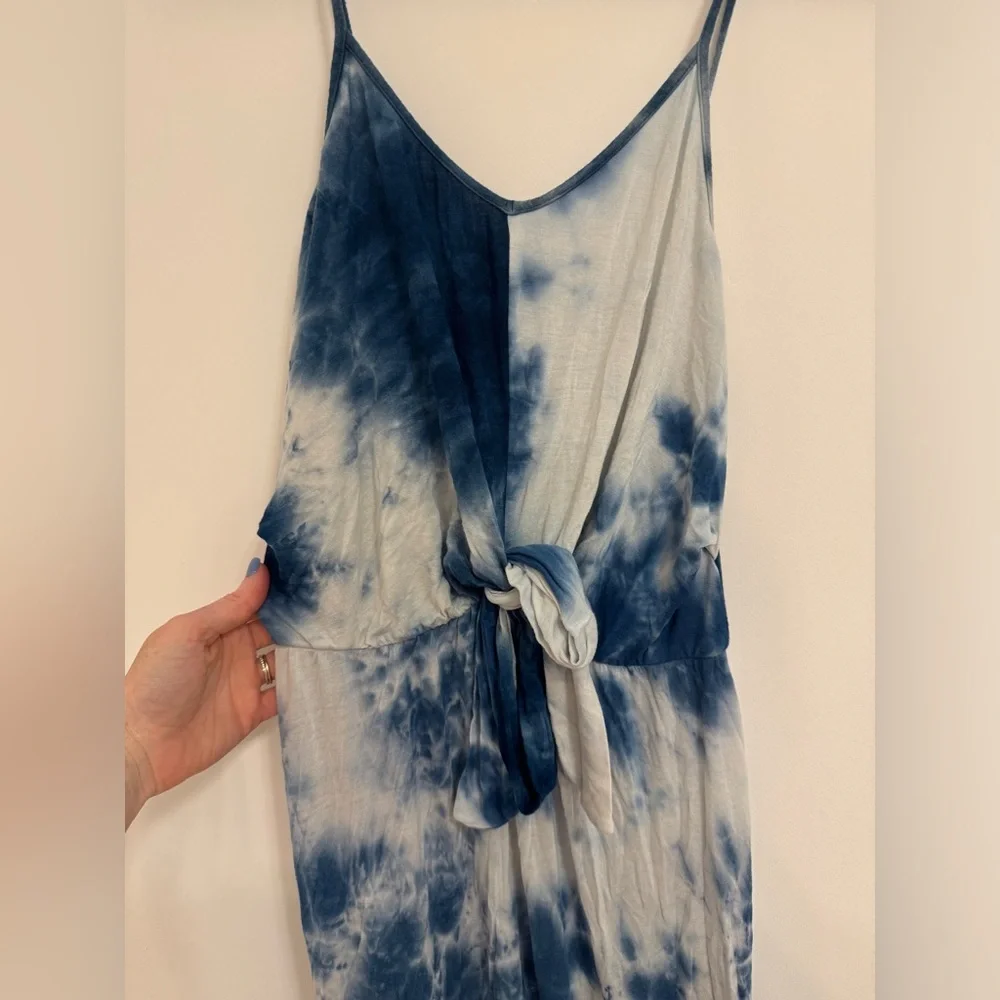 See You Monday Blue Tie Die maxi Dress